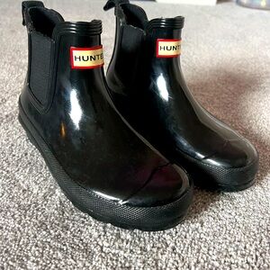Hunter black low cut water boots